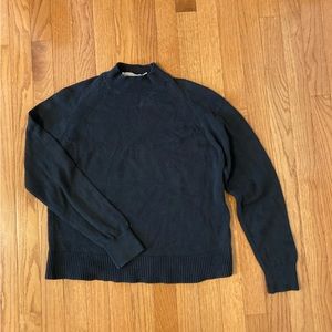 Everlane boxy cotton sweater with ribbed mock neck